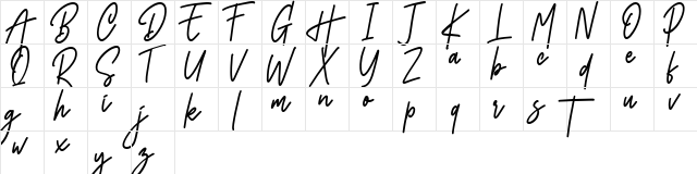 Monoline Signature Regular  glyph index
