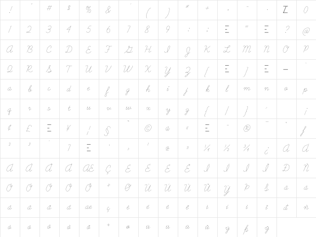 Learning Curve Dashed Pro Regular  glyph index