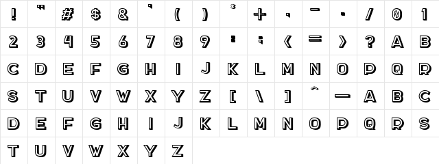 DOCKER THREE  glyph index