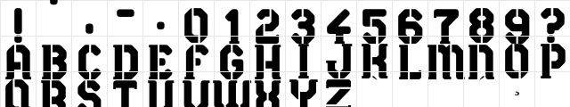Sergeant Rock Regular  glyph index