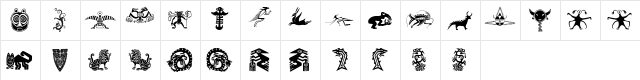 Spirits Regular  glyph index