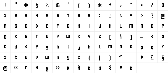 Small Talk Regular  glyph index