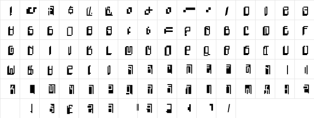 Metal Medium  glyph index
