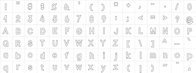 Nordica Plus NordicaClassicRgCondOl  glyph index