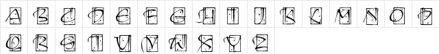 KendoInitialsITC Regular  glyph index