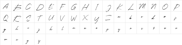 Celine Peach Free Script Regular  glyph index