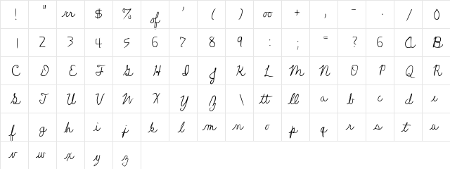 New Regular  glyph index