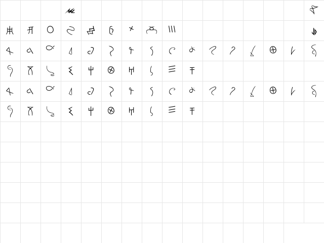 Anti-Life_Runes Bold  glyph index