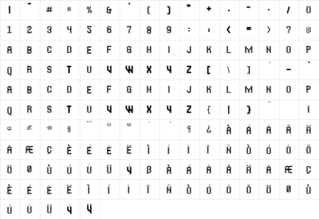 Jeed Regular  glyph index