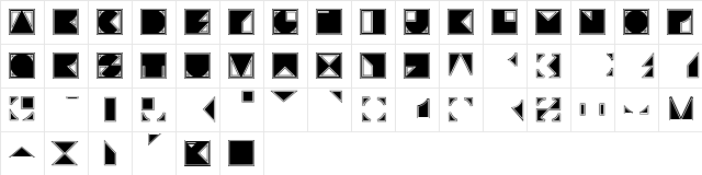 Typotraces-Cinque Regular  glyph index