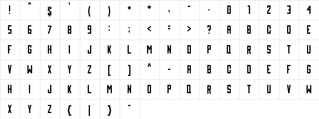 Tigedeblug Regular  glyph index