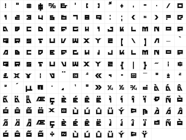 Trajia Pro Pro  glyph index