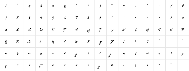 Qunka Demo Version Regular  glyph index