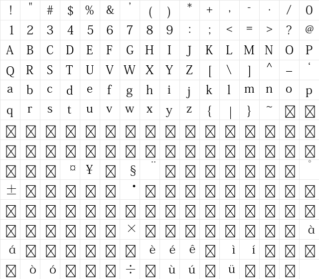 Adobe Kaiti Std R  glyph index