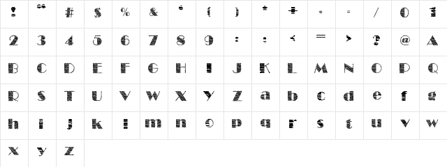 Follow scratch Regular  glyph index