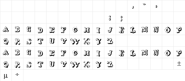 Oxnard Regular  glyph index