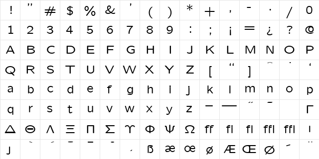 cmssq8 Regular  glyph index