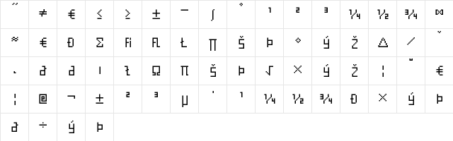 Eboy REGGammaExpert  glyph index