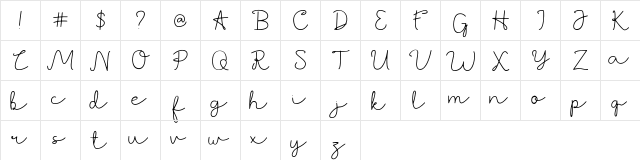 Jackson Font Regular  glyph index