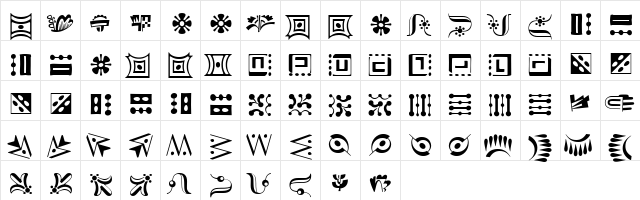 Caravan LH Regular  glyph index