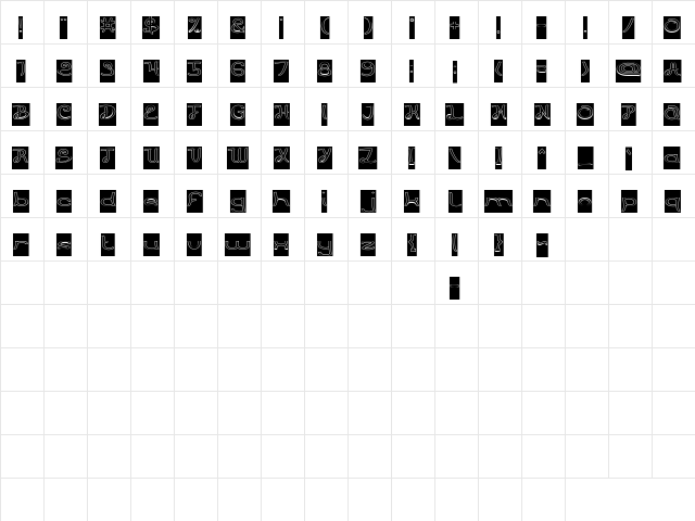PRIMITIVE HEART-Hollow-Inverse Regular  glyph index