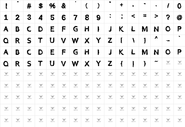 Category 5 Regular  glyph index