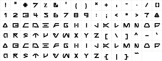 Jabba the Font Regular  glyph index