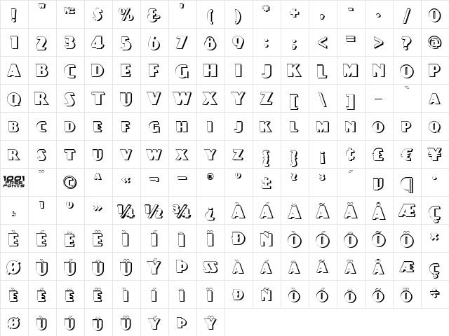 Day Poster Shadow NF Regular  glyph index