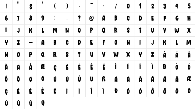 State Holiday Regular  glyph index