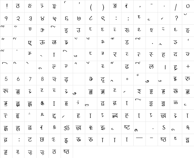 AkrutiDevVijayNormal Normal  glyph index