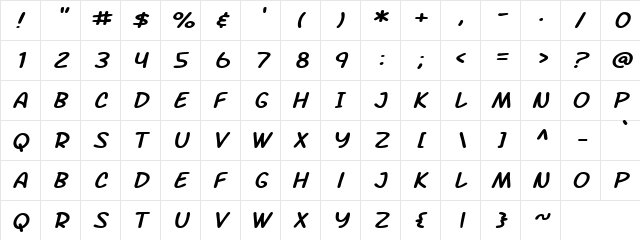 Hotrary Semi Regular  glyph index
