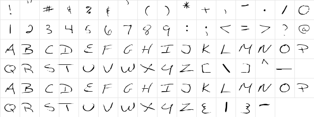 Present Regular  glyph index