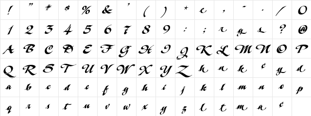 A&S Graceland Regular  glyph index