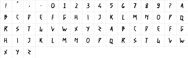 MINER Regular  glyph index