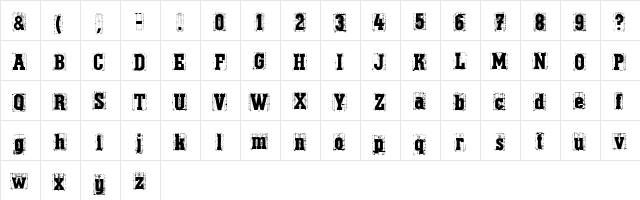 Tecon Solid Regular  glyph index