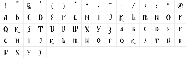 Vasilisa Demo Regular  glyph index