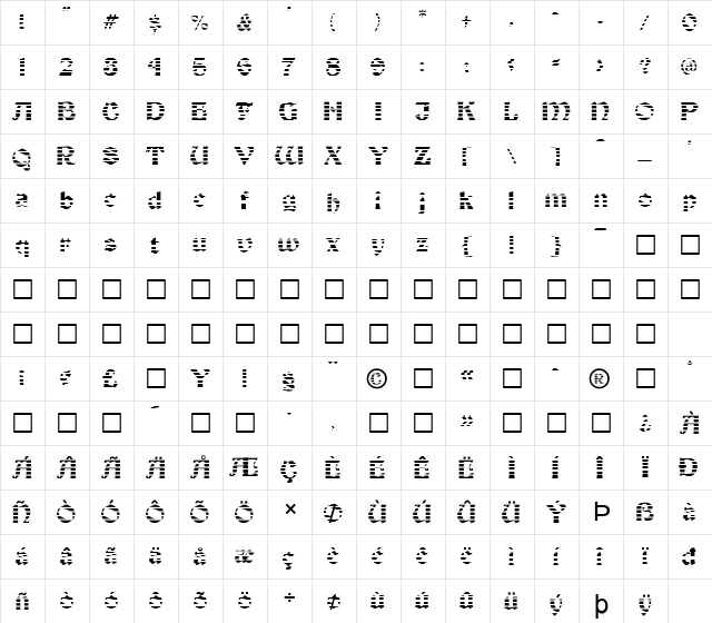 FZ JAZZY 19 STRIPED Medium  glyph index