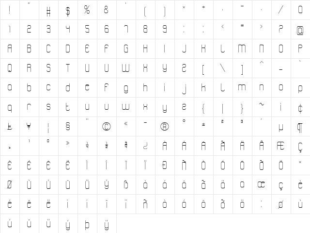 atthewindowPRO Regular  glyph index