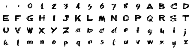 billieBarred 06 Regular  glyph index