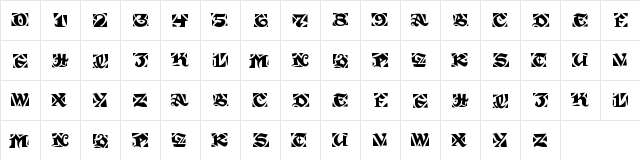 Sir Guppy Regular  glyph index