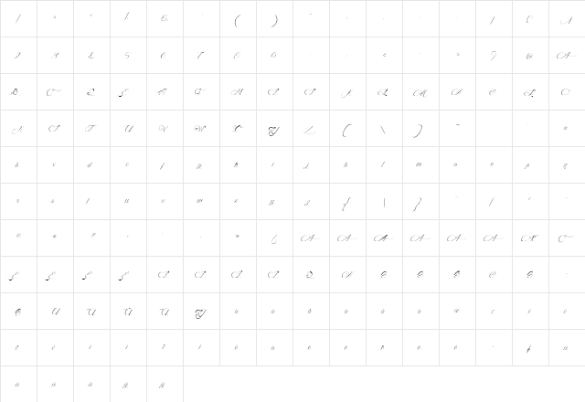 Midnight Legend Regular  glyph index