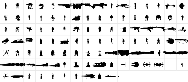 StarWars  Kit Regular  glyph index