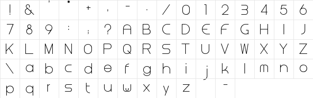 Steiner Regular  glyph index