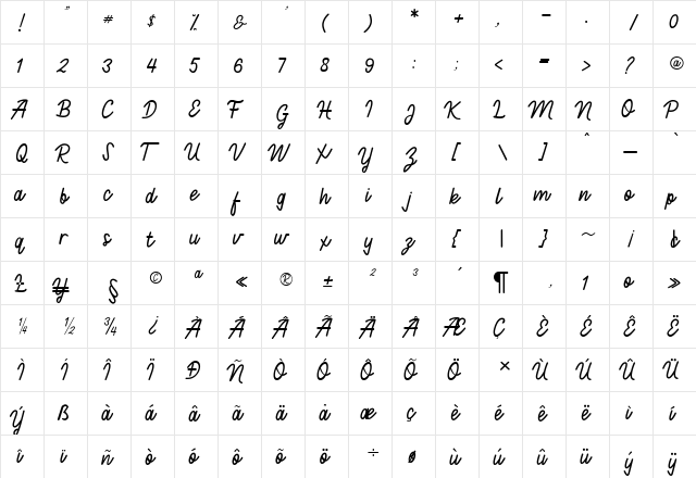 Francais ExtraBold demo ExtraBold  glyph index