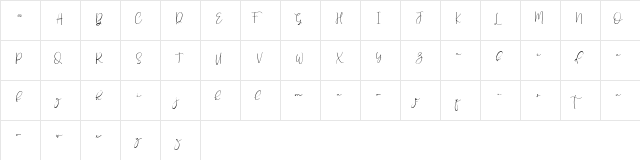 Brittaney Free Regular  glyph index