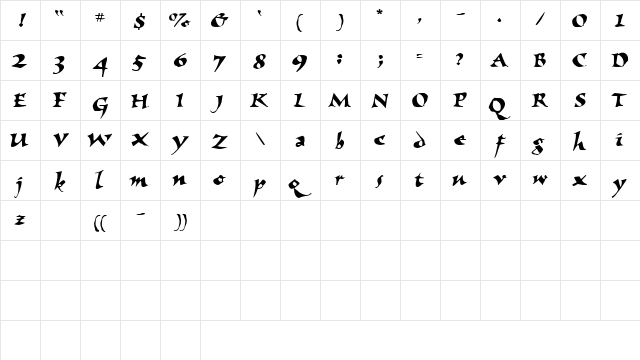 NomadScriptSSK Regular  glyph index
