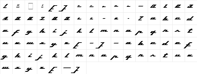 Top Speed Heavy Regular  glyph index