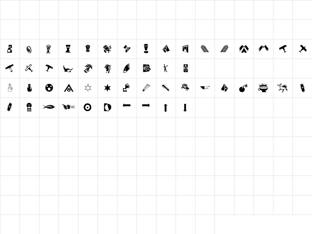 P22 Il Futurismo Extras  glyph index