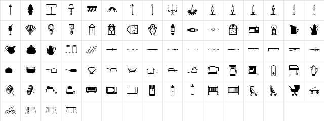Lightings Regular  glyph index