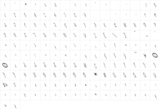 FZ HAND 13 LEFTY Normal  glyph index